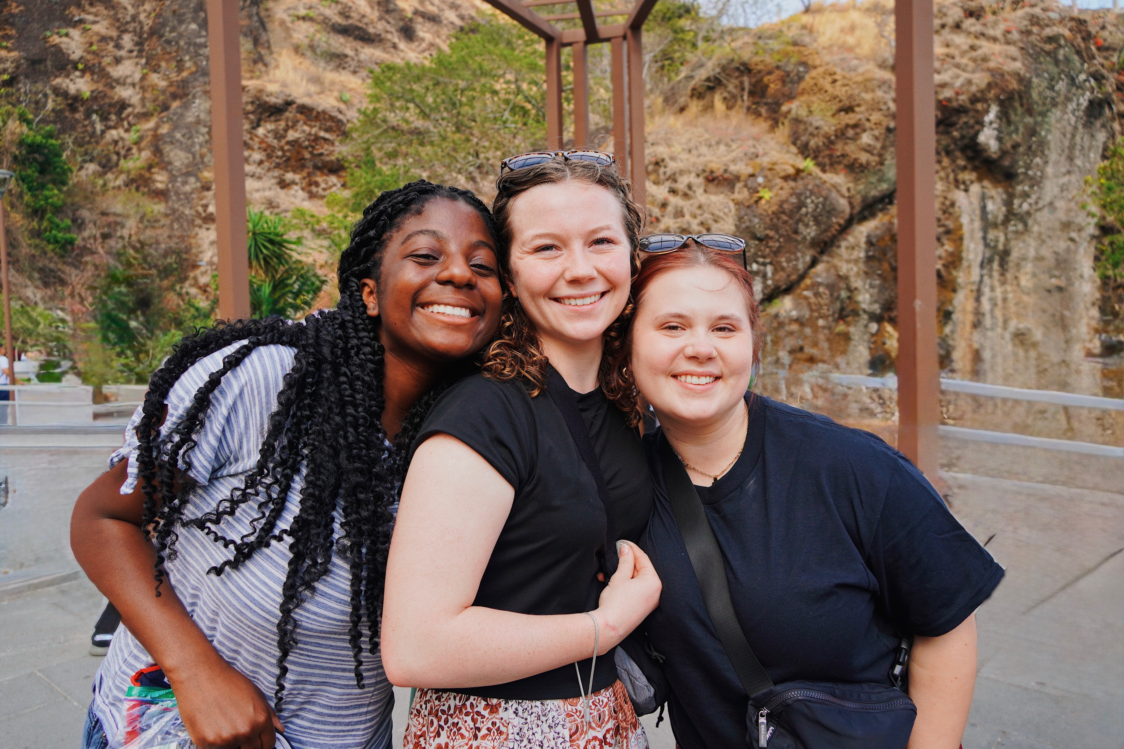 Friends smiling together